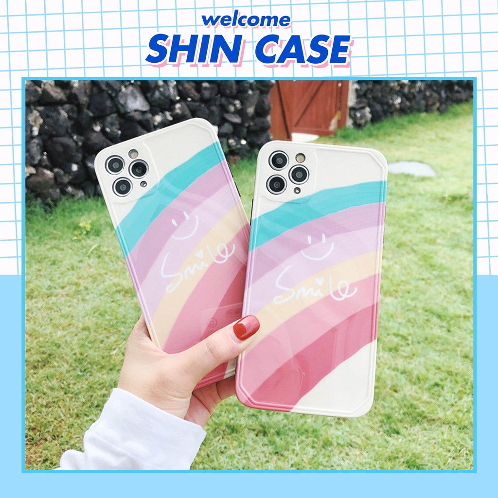 Ốp lưng iphone Smile Rainbow IMD dày dặn viền nổi 5/5s/6/6plus/6s/6splus/7/7plus/8/8plus/x/xs/11/12/pro/max/plus/promax | BigBuy360 - bigbuy360.vn