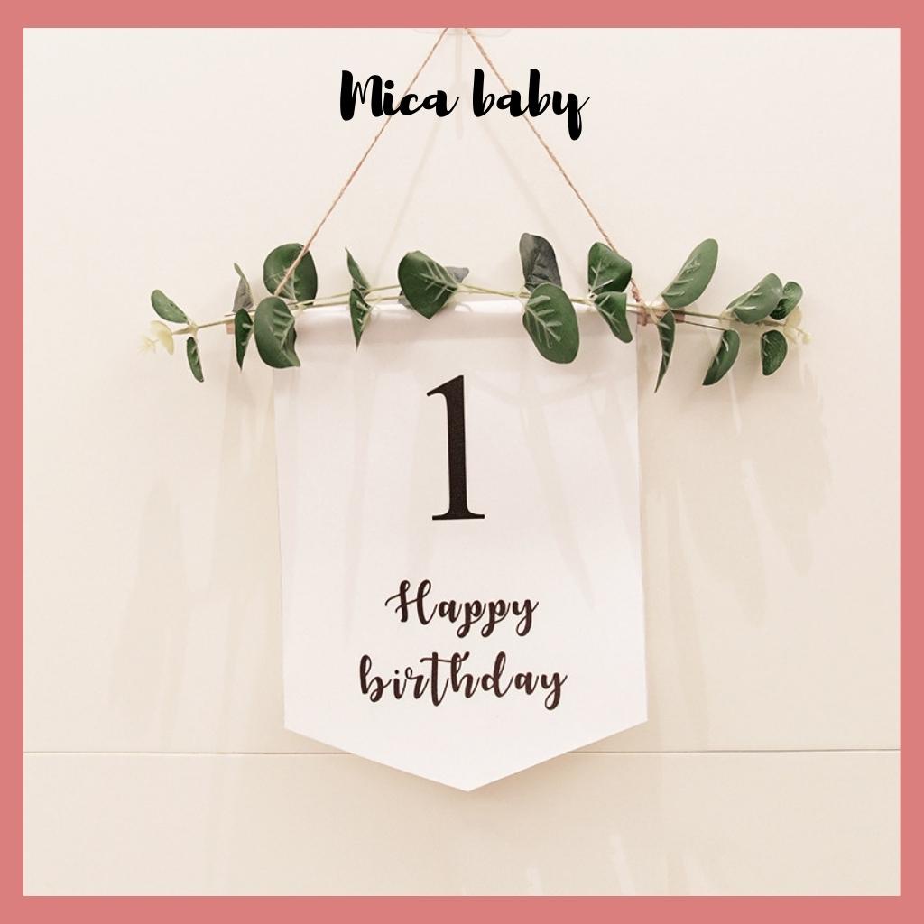 Cờ treo trang trí tiệc sinh nhật cho bé Mica baby