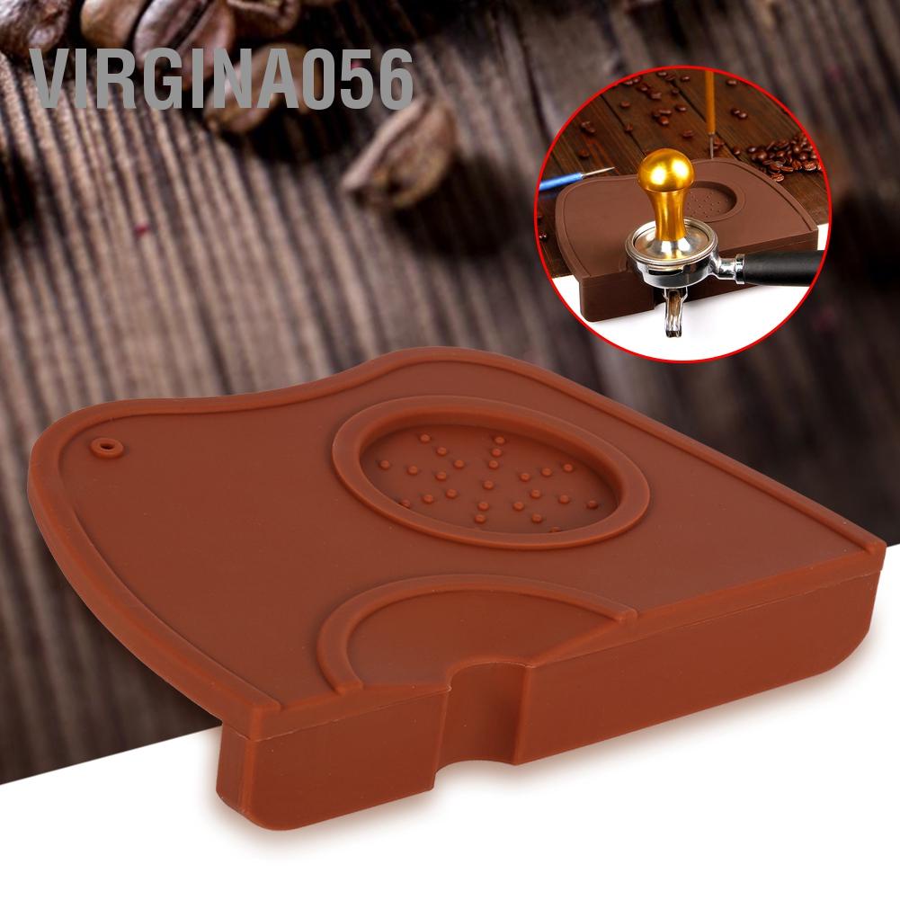 Virgina056 1x Anti-slip Espresso Coffee Tamper Tamping Holder Silicone Mat Pad Color / Black