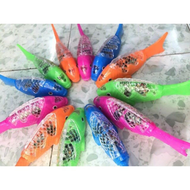 Đồ Chơi Cho Bé - Đèn Cá Phát Nhạc Có Đèn Led Có Bánh Xe( Cá Quẫy Đuôi )