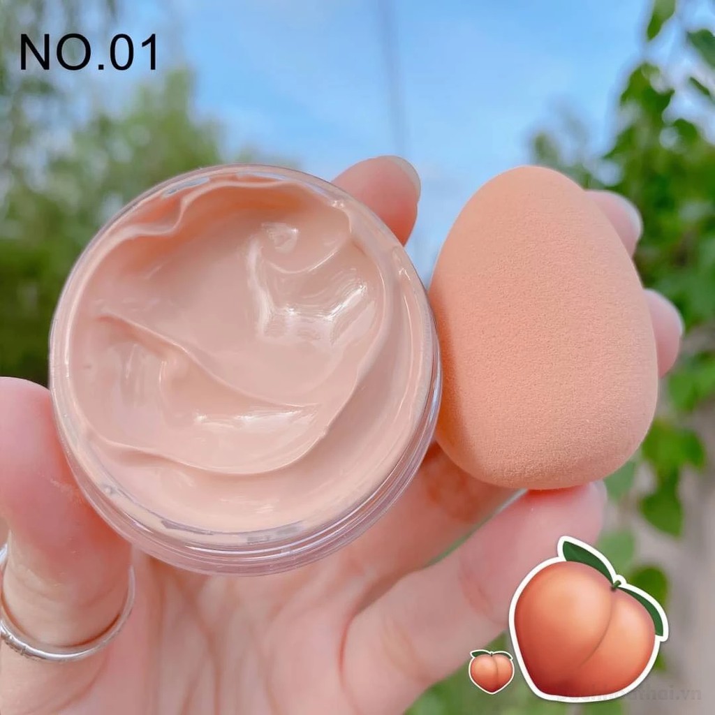 Kem Nền Trái Đào Kèm Bông Mút Tán Cao Cấp | BigBuy360 - bigbuy360.vn