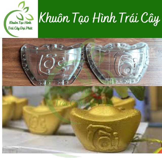 Khuôn Thỏi Vàng Số 2 loại đẹp dày 5 li, in Chữ Tài Lộc, Khuôn Tạo Hình Trái Cây Dùng Nhiều Vụ