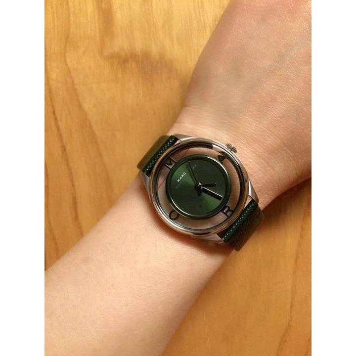 Đồng Hồ Nữ Marc By Marc Jacobs Green Transparent Dial Green Leather MBM1378