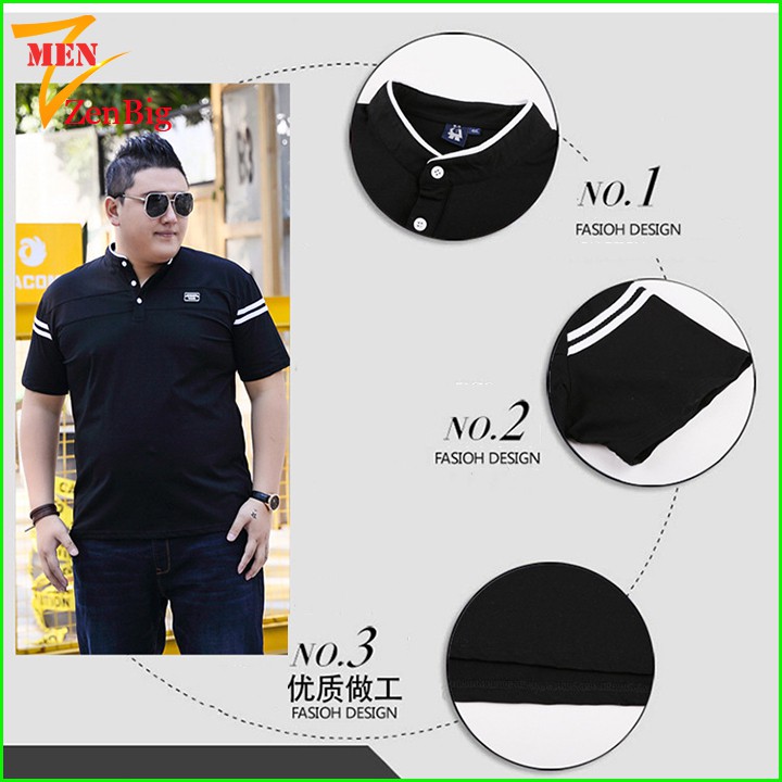 áo thun nam ngắn tay có cổ big size dành cho người béo, người mập từ 80-140kg | BigBuy360 - bigbuy360.vn