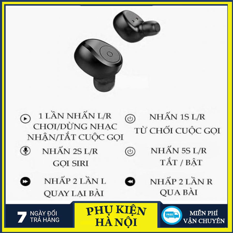 Tai Nghe + Sạc Dự Phòng #S11 -Bluetooth 5.0 Chống Nước IPX7 - Nghe nhạc lên 100h - Tự Động Kết Nối - Chống ồn CVC 8.0