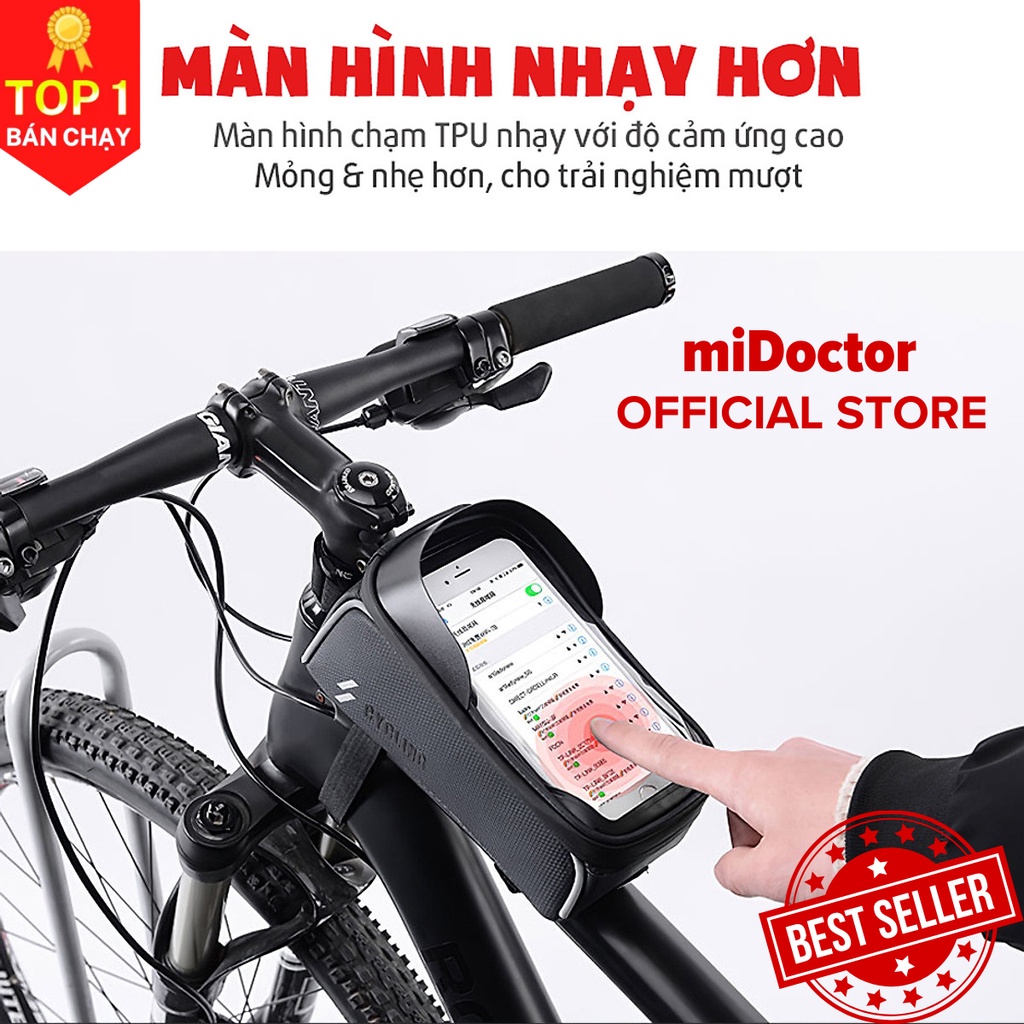Túi xe đạp treo sườn xe chống nước bọc cảm ứng phù hợp với mọi dòng xe - Chính hãng miDoctor