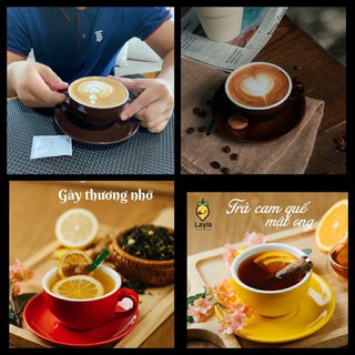 Bộ cốc đĩa capuchino(màu ngẫu nhiên)