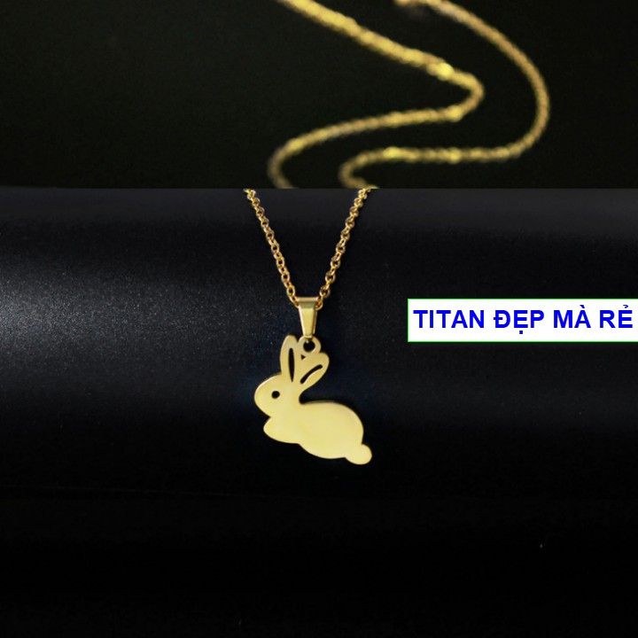 Dây chuyền nữ mặt thỏ con cute - Hàng titan vàng 18k sáng bóng đẹp - Cam kết 1 đổi 1 nếu đen và gỉ sét