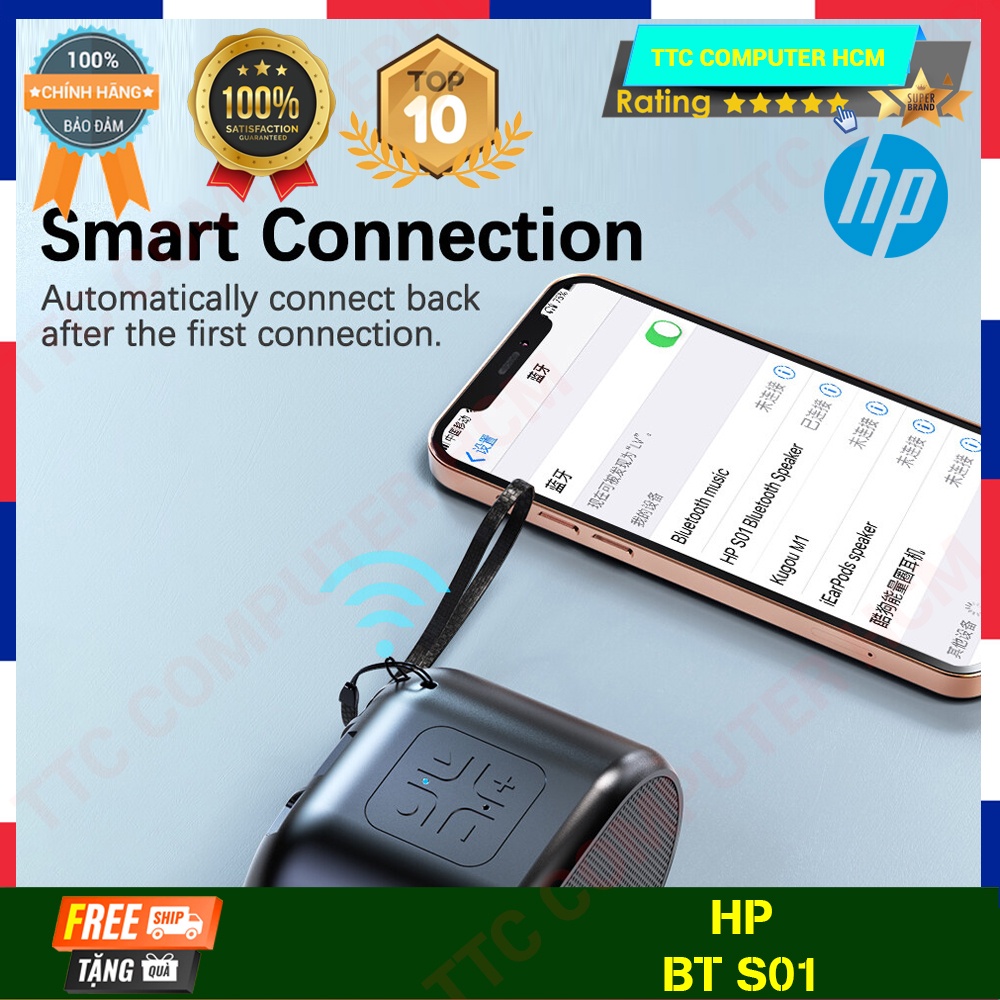 HP BT S01 | Loa Bluetooth HP BT S01 âm thanh siêu trầm - HÀNG CHÍNH HÃNG TTC COPUTER HCM