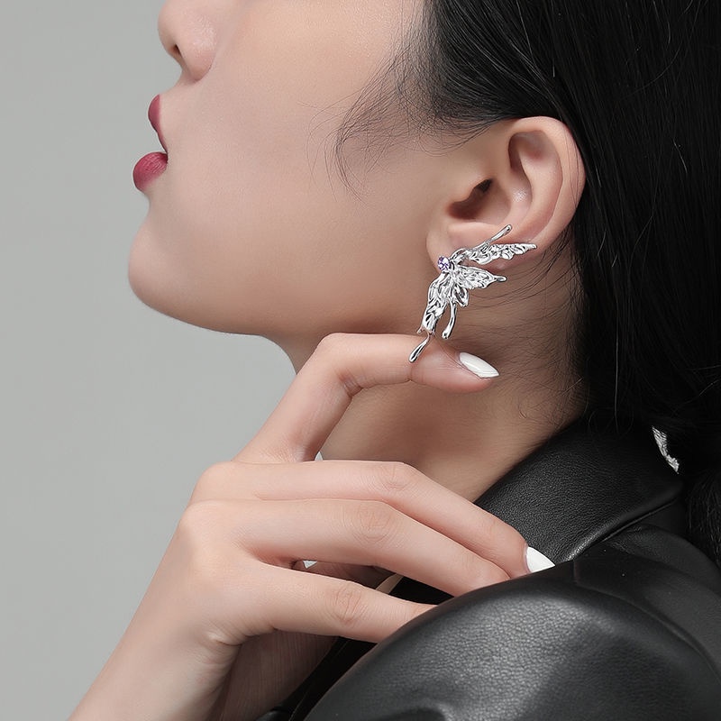 Khuyên Tai Hình Cánh Bướm Phong Cách Hip Hop Âu Mỹ Thời Trang