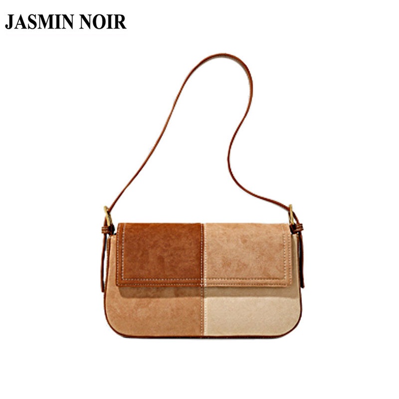 Túi xách nữ đeo vai JASMIN NOIR da lộn hình vuông nhỏ vintage