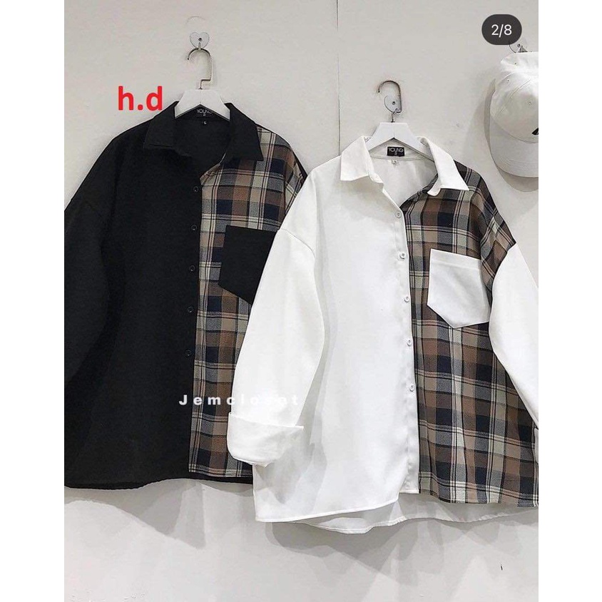 [HÀNG ĐẸP GIÁ RẺ ƯU ĐÃI LỚN] Áo sơ mi phối ngực về 2 màu hot hit (PK45-PL)