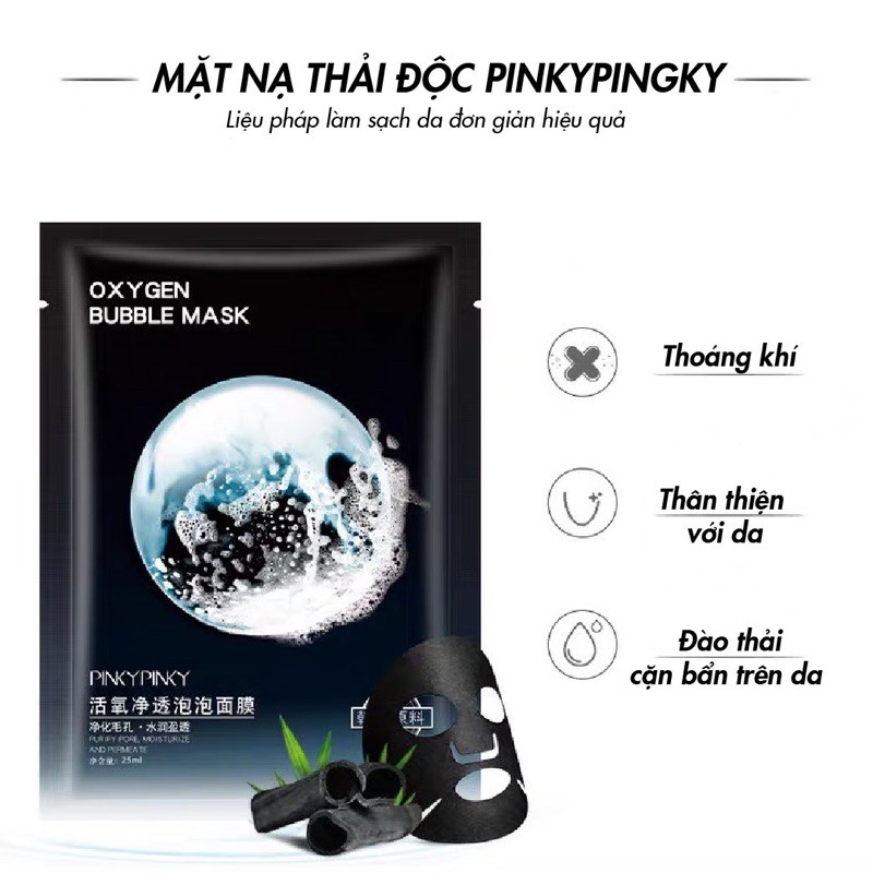 Mặt nạ sủi bọt PinkyPinky Oxygen Bubble Mask se khít lỗ chân lông làm sạch sâu cho da