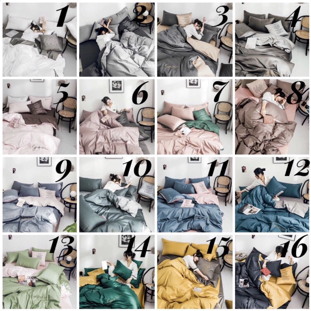 Bộ Chăn Ga Gối Lụa Tencel 40s /4 món Đơn sắc siêu đẹp | BigBuy360 - bigbuy360.vn