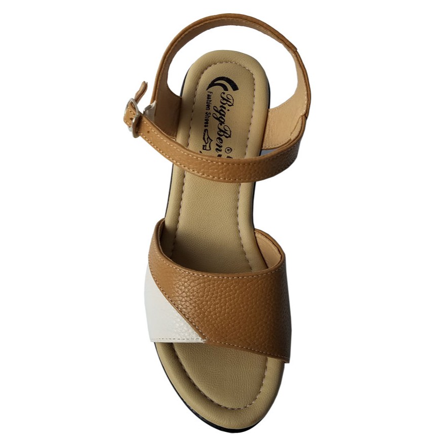 Giày Sandal Cao Gót Nữ Da Bò BIGGBEN Gót 7 cm HKD353