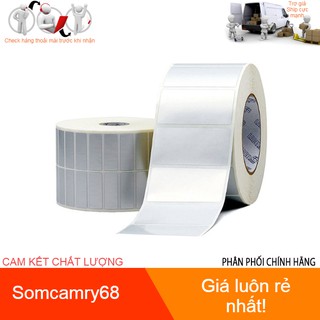 Giấy in mã vạch xi bạc 50x30 mm, cuộn 50m