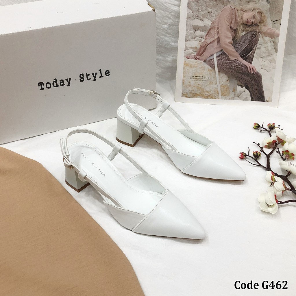 Sandal gót vuông 5p bít mũi Today Style da mềm G462