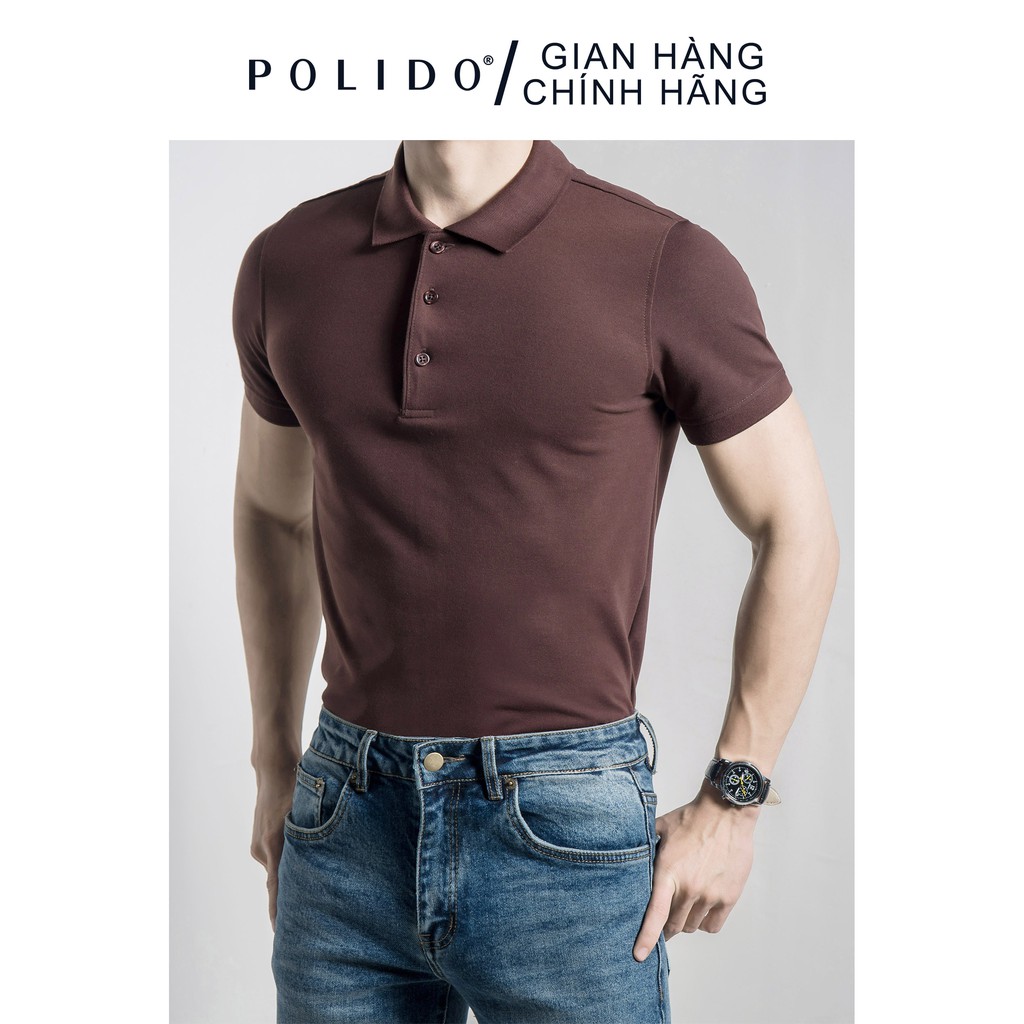 Áo Polo Nam Màu Nâu CEFFYLO Vải Cotton 100% Co Giãn Form Slimfit Ôm Nhẹ Tôn Dáng