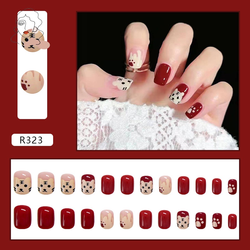 Bộ 24 Móng Tay Giả Trang Trí Xinh Xắn