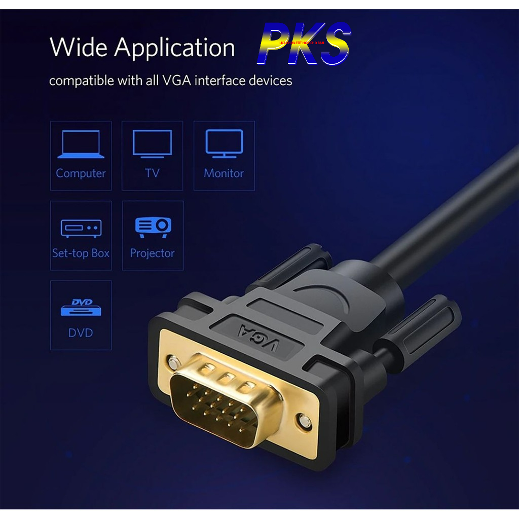 Cáp VGA dài 1.5m cao cấp Ugreen 11630