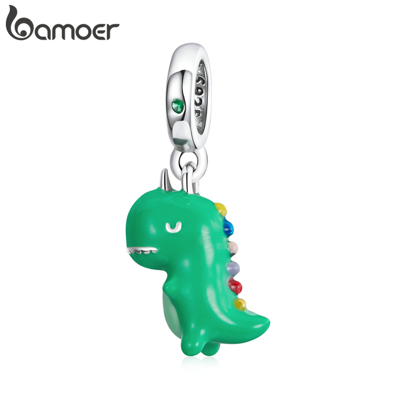 Mặt Dây Bamoer BSC460 Hình Khủng Long Nhỏ Bằng Bạc S925 100% Thời Trang DIY