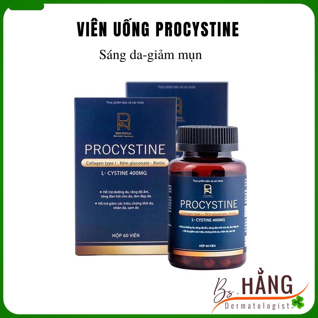 ✅[Chính Hãng] Viên uống giảm mụn trắng da Procystine 60 viên