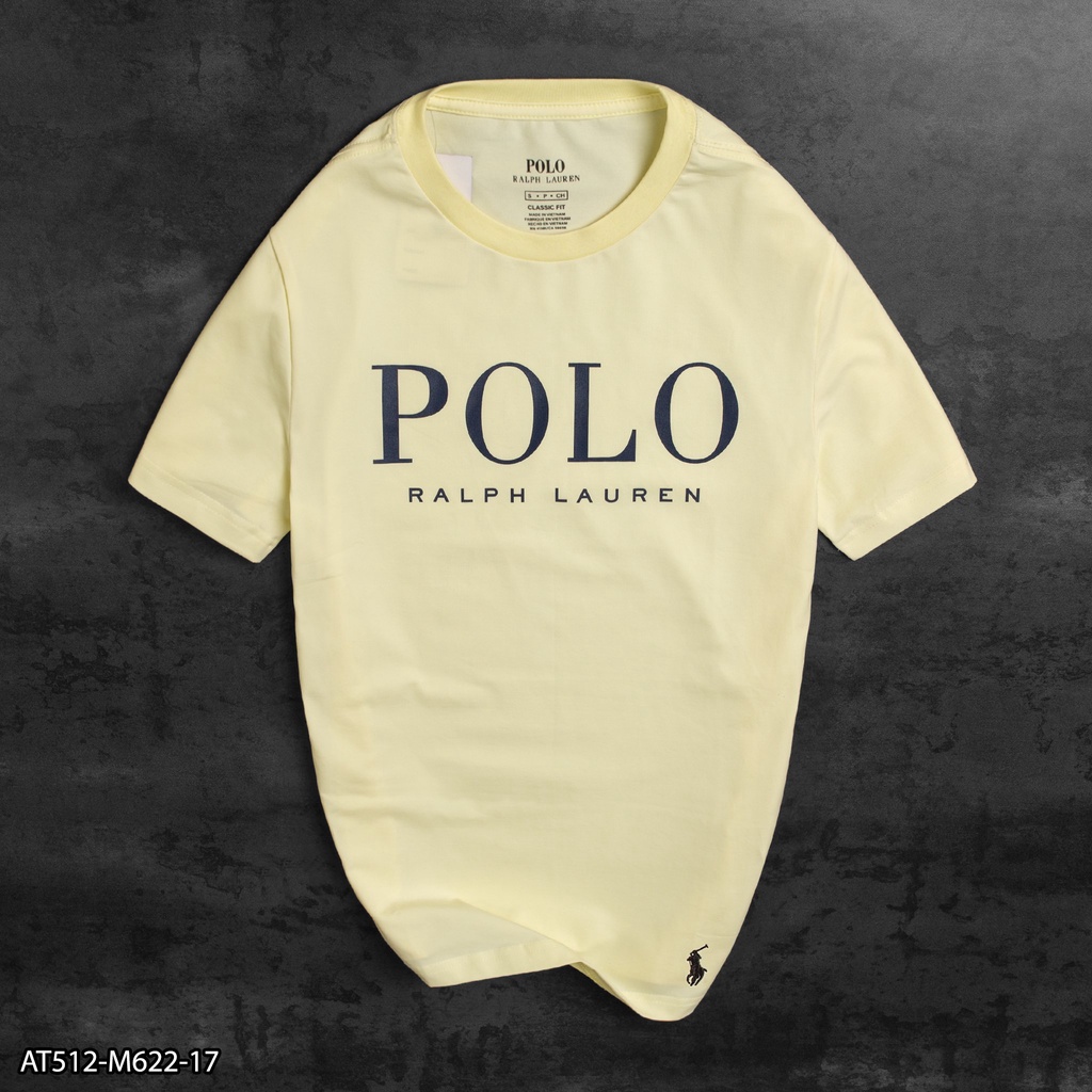 Áo Thun Cổ Tròn In Chữ Polo Ralph Lauren Vải Cotton Co Giãn Dày Dặn Phông Basic Tay Ngắn Nhiều Màu AT512 RENARDMENSWEAR