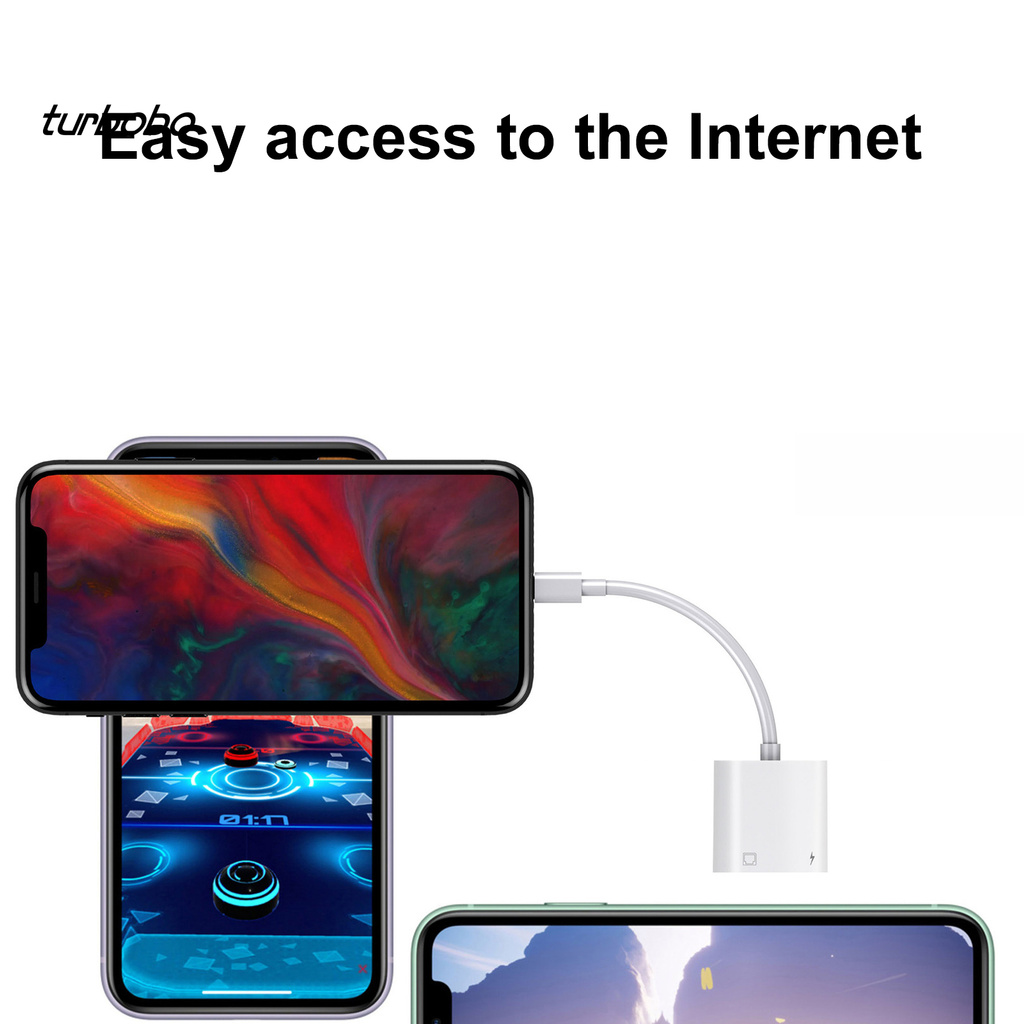 Đầu chuyển đổi Ethernet bằng ABS từ 8pin sang RJ45 thích hợp cho thiết bị Apple