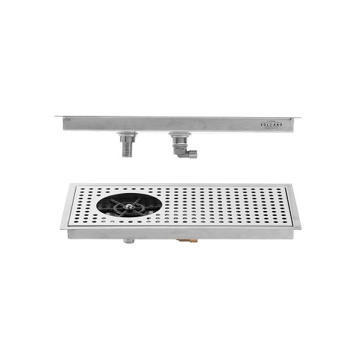 Khay rửa ca , ly quầy bar khuyên khối âm sàn inox 304 ( 420 x 220mm )