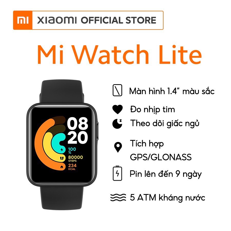 Đồng hồ thông minh Xiaomi Mi Watch Lite - GPS/1.4" LCD Touch/Bluetooth 5.1/5ATM