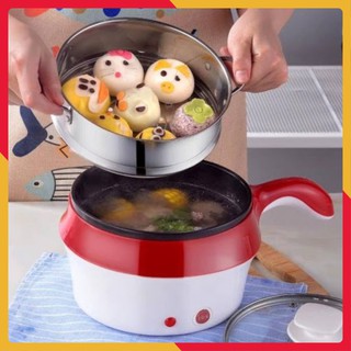 Nồi chiên nấu mini đa năng kèm vỉ hấp