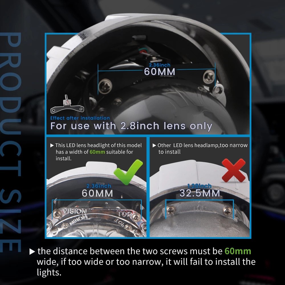 Set 2 đèn led mắt quỷ dùng để trang trí cho xe hơi