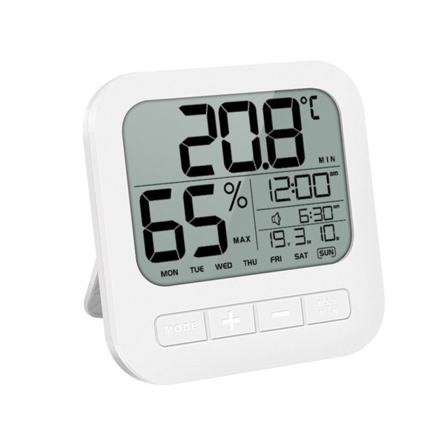 Nhiệt ẩm kế, nhiệt kế phòng điện tử đo độ ẩm, đo nhiệt độ phòng ngủ cho bé, máy đo độ ẩm, nhiệt độ, xem ngày tháng năm