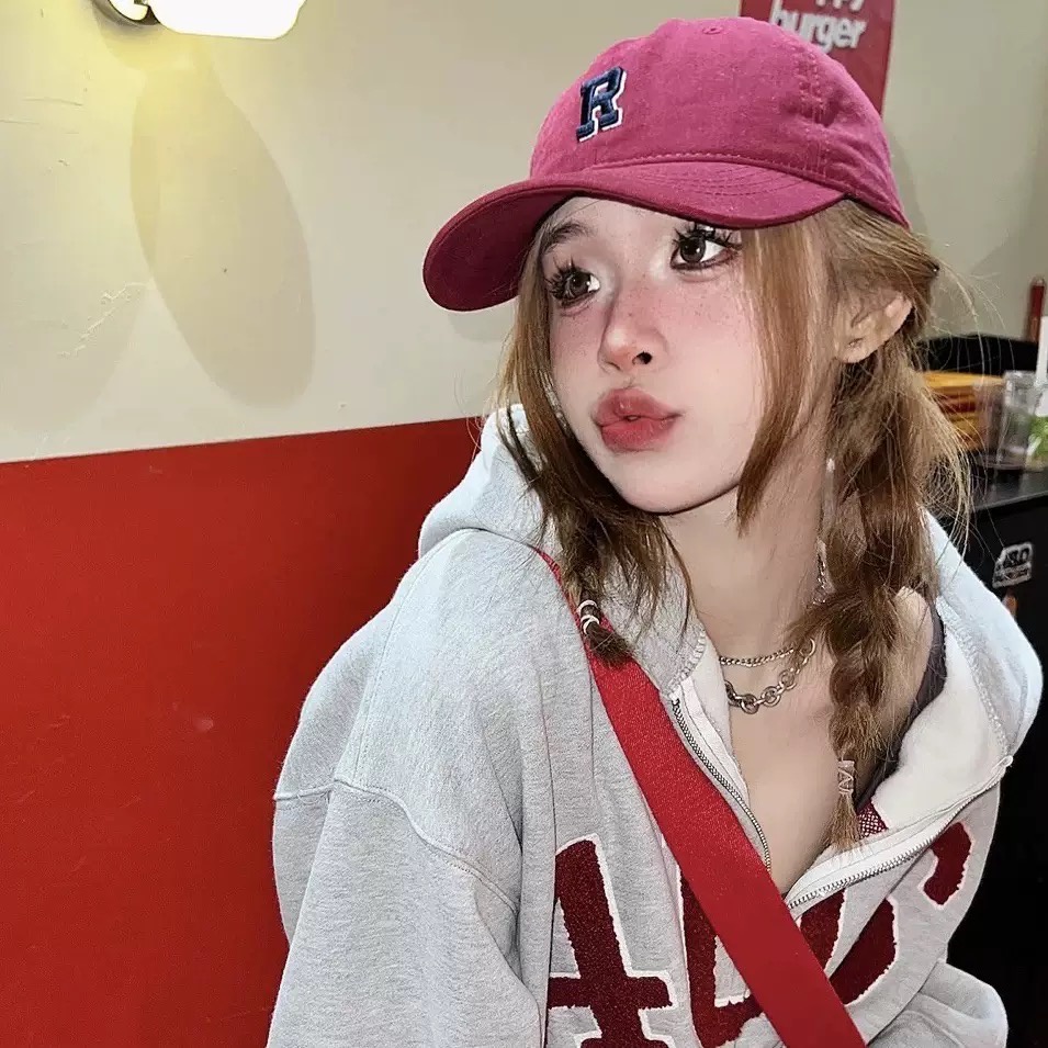 Nón lưỡi trai MG STUDIO họa tiết thêu chữ “R” với nhiều màu tuỳ chọn