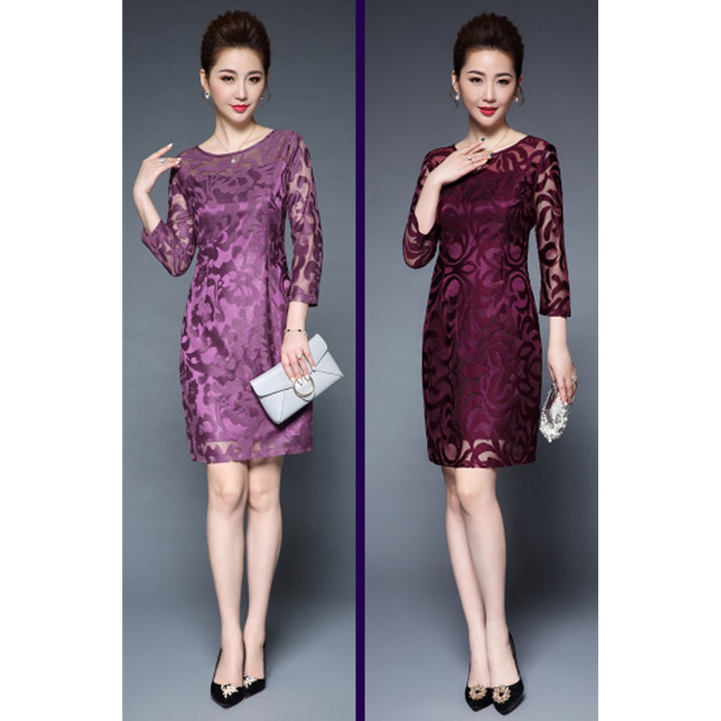 Váy ren 2018 đẹp TRUNG NIÊN SZE M,L,XL,2XL