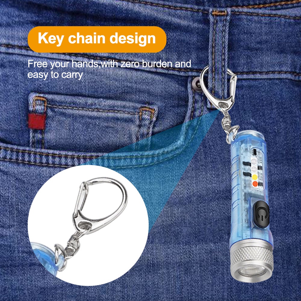 Đèn pin mini USB có thể sạc lại Đèn LED cảm ứng Ngoài trời Portable Đèn móc khóa