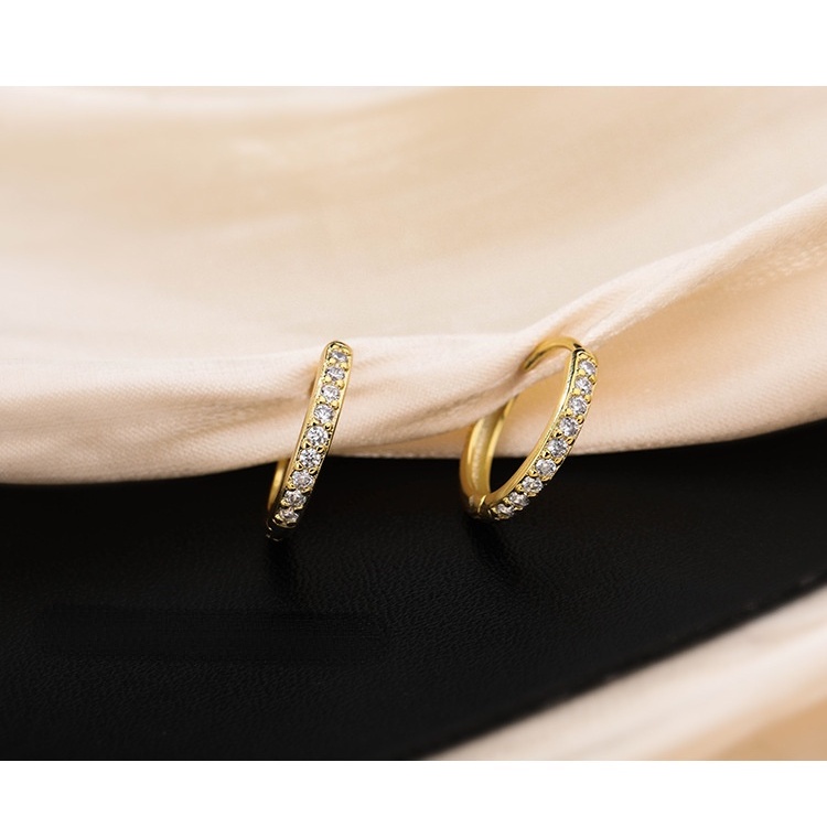 Khuyên Tai Nữ Khuyên Tai Tròn Hoa Tai Kim Loại Mạ Vàng 14k Đính Đá Sang Trọng Cho Nữ