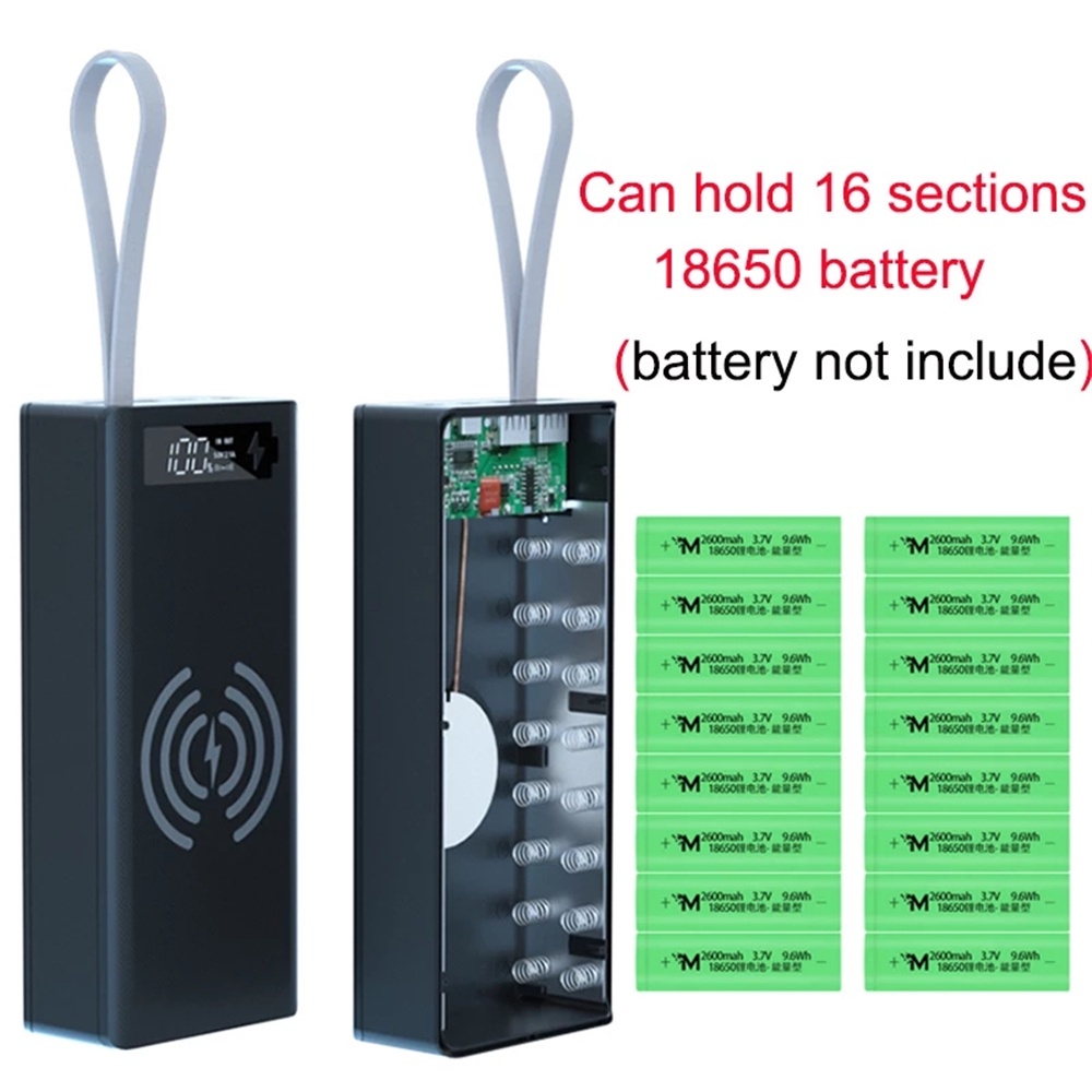 Vỏ Sạc Dự Phòng Không Dây Usb Kép 16x18650 Diy Bền Bỉ Nhiều Màu Sắc
