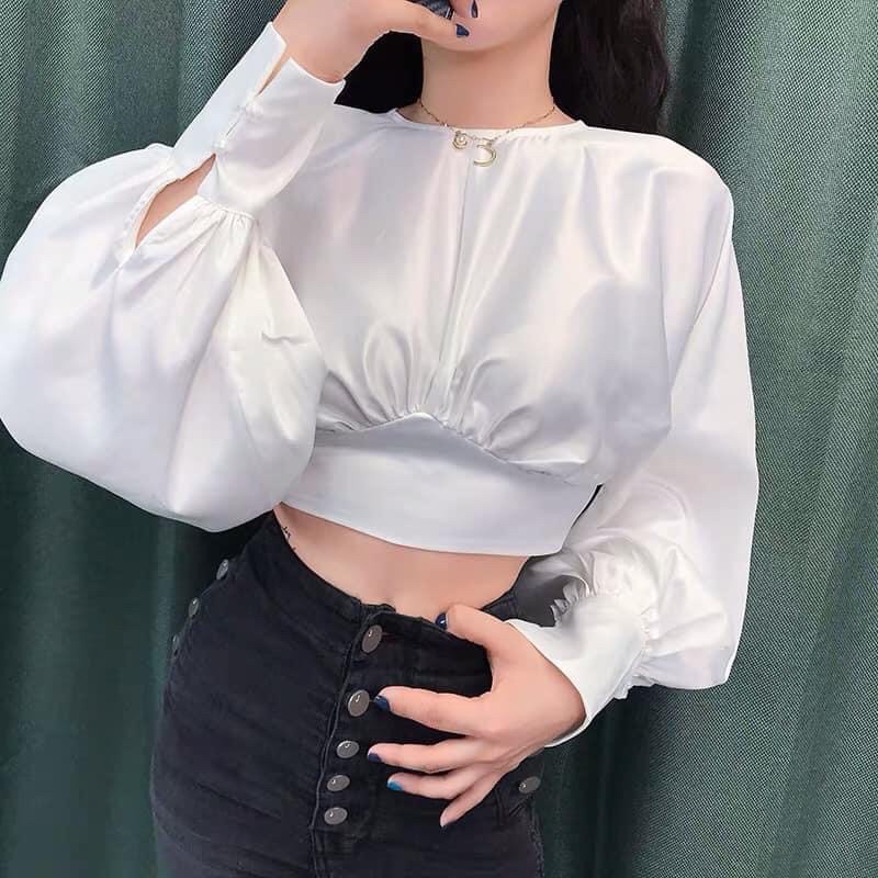 💗 CROPTOP TRẮNG THẮT NƠ LƯNG 💗