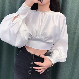 💗 croptop trắng thắt nơ lưng 💗
