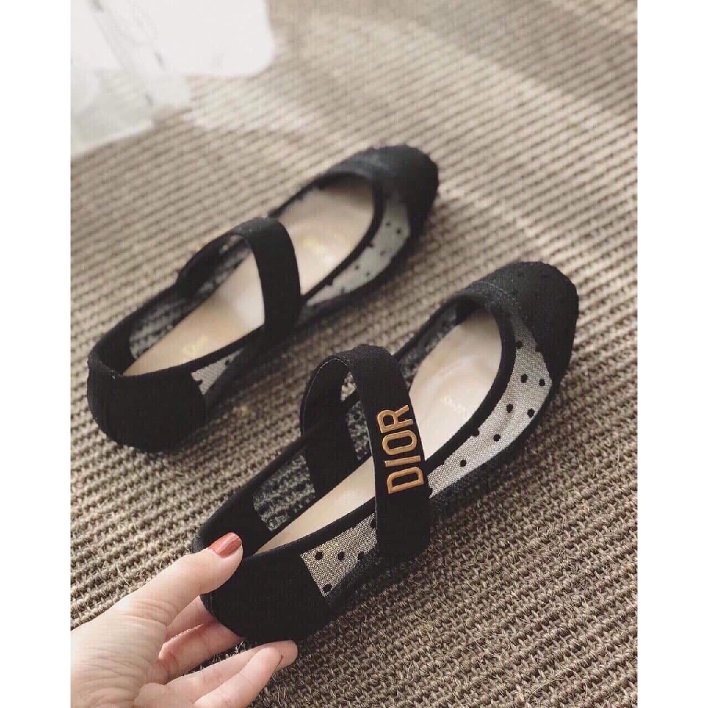 Giày búp bê nữ vải lưới chấm bi chất đẹp | BigBuy360 - bigbuy360.vn