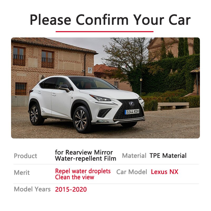 Miếng Phim Dán Gương Chiếu Hậu Chống Nước Mưa Cho Xe Hơi Lexus NX200t NX300h NX200 NX300 200t 300h 200