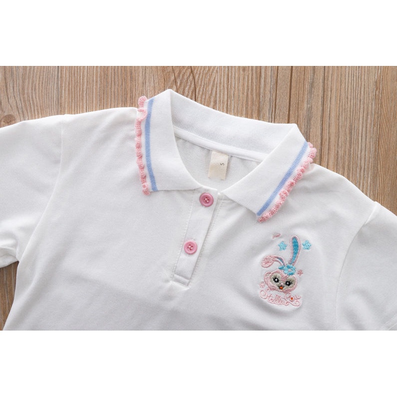 Set Áo Thun POLO Ngắn Tay + Chân Váy Xếp Ly Thời Trang Cho Bé Gái