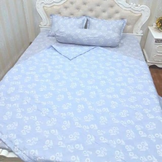 Sét bộ 1 ga giường, 1vỏ gối ôm, 2 vỏ gối kèm 1 chăn