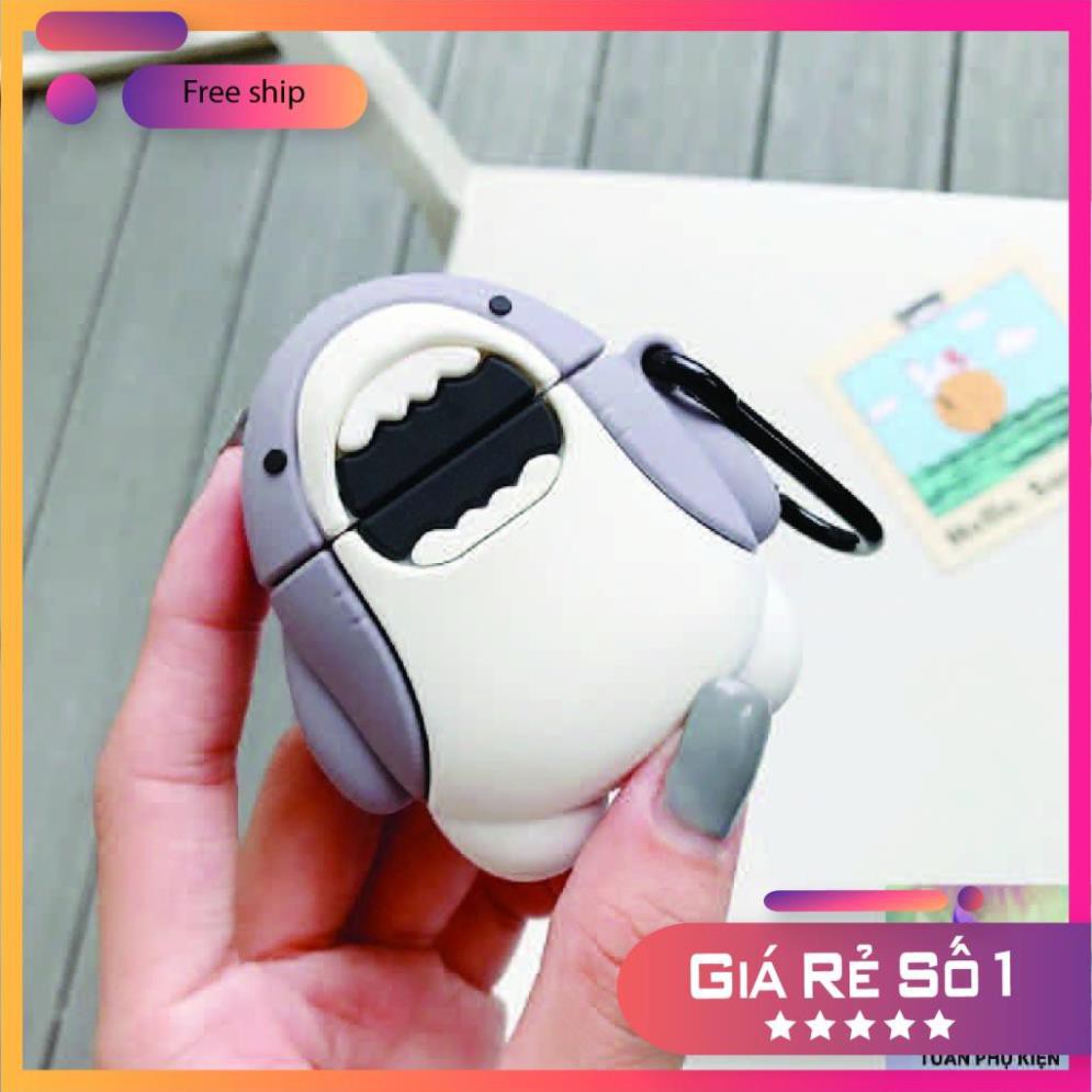 Air-pod Case ⚡ Freeship ⚡ Cá Mập Cute - Case Tai Nghe Không Dây Air-pod 1/ 2/ i12/ Pro - Châts Case Store