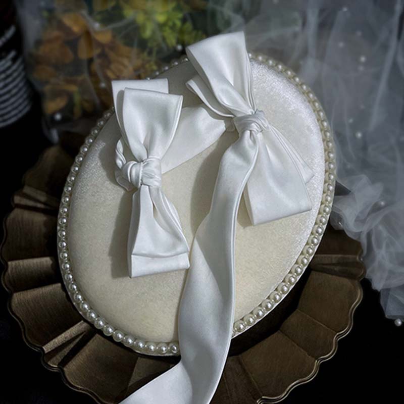 Băng Đô Cài Tóc Đính Nơ Phong Cách Vintage Cho Cô Dâu