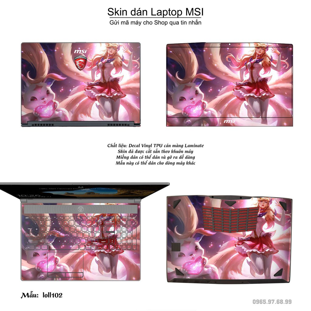 Skin dán Laptop MSI in hình Liên Minh Huyền Thoại nhiều mẫu 15 (inbox mã máy cho Shop)