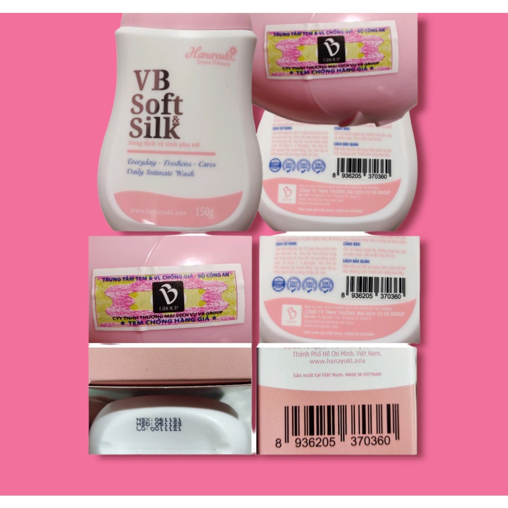 VB Soft Silk - phiên bản hồng dung dịch vệ sinh vùng_kín nam nữ Hanayuki chính hãng 150ml - Hanayukivietnam