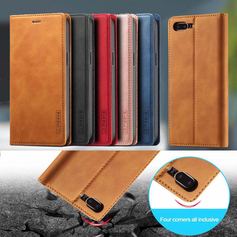 Bao da điện thoại nắp lật nam châm dạng ví thẻ 2 ngăn gấp đứng cho Iphone 6 6s 7 8 Plus SE 2020 X XS Max XR