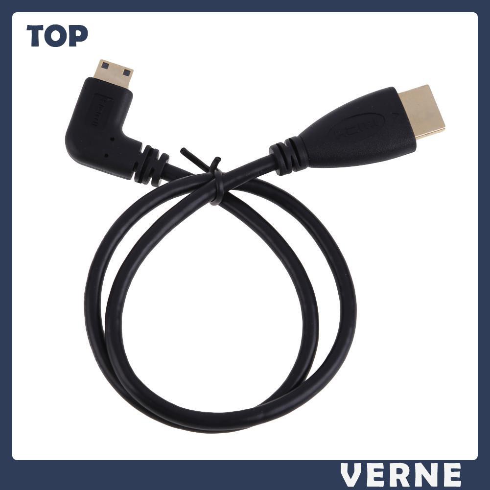 vernesss 50cm HDMI-compatible to MINI HDMI-compatible 90 Right Angle cable 1080P for Camcorder Tablet PC